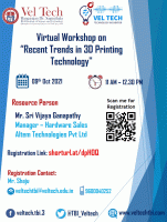 Virtual Workshop on Recent Trends in 3D Printing Technology 2021 Workshop Poster